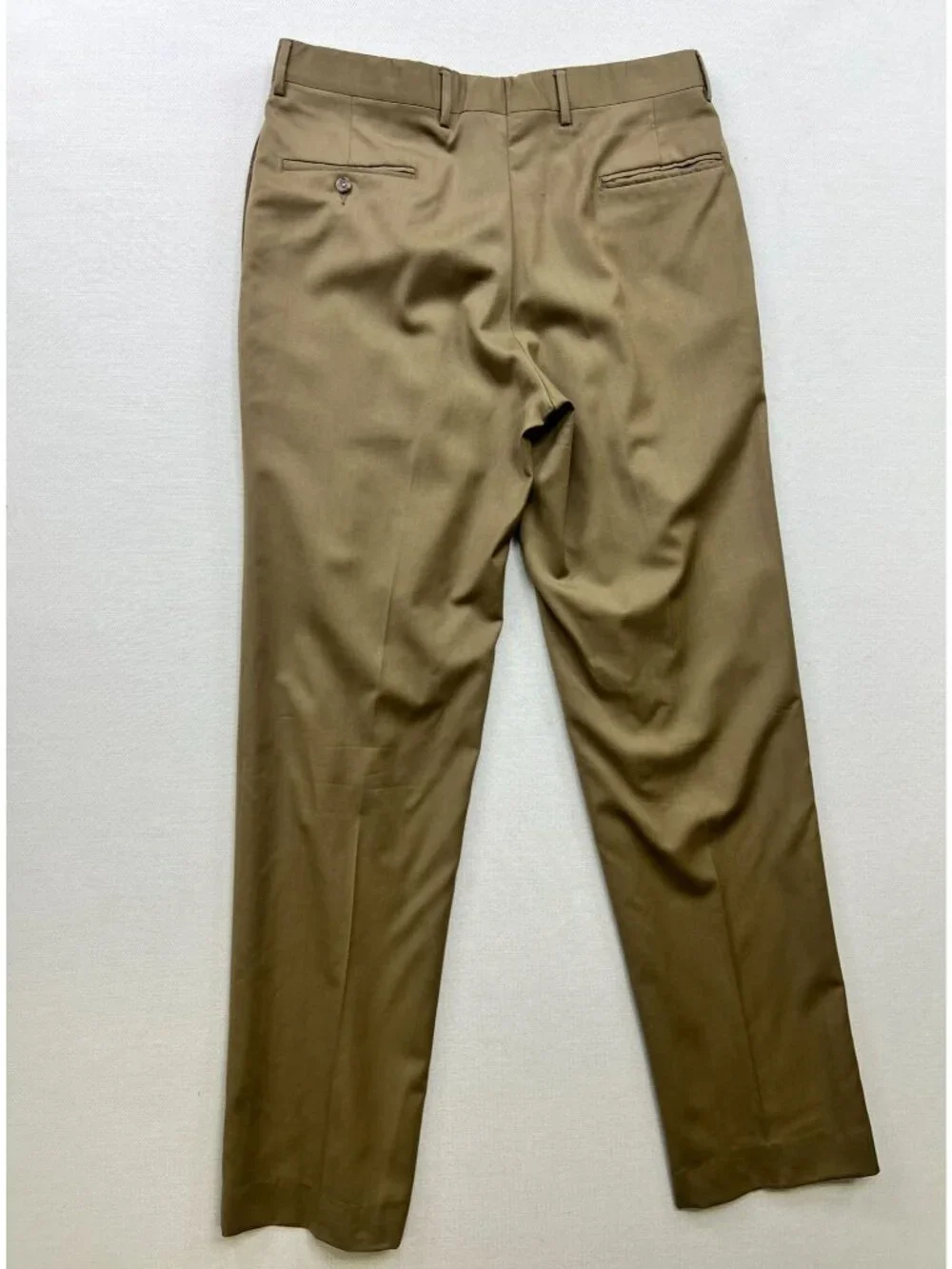 Jos. A. Bank Mens Wool Pleated Dress Pants Size 35 Tan Relaxed Formal Classic